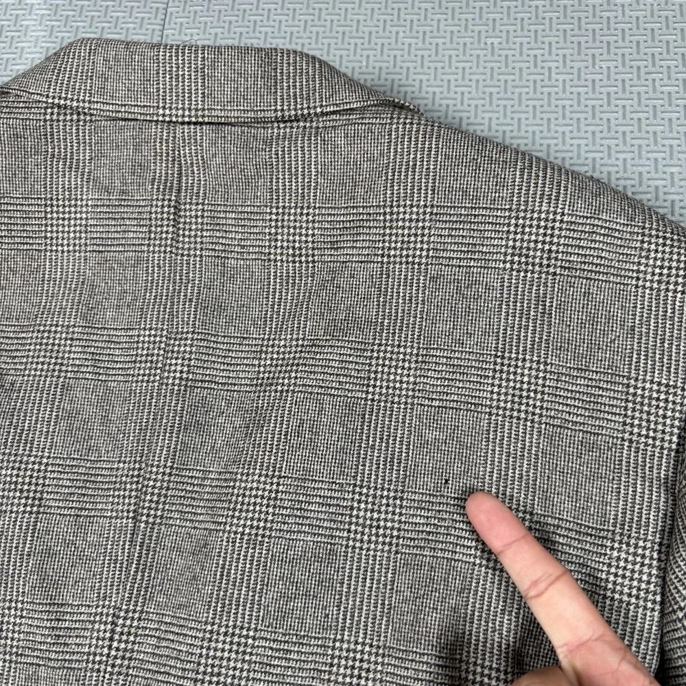 Suit Supply Windowpane Houndstooth Cashmere Wool Blend Unstructured Blazer 40L